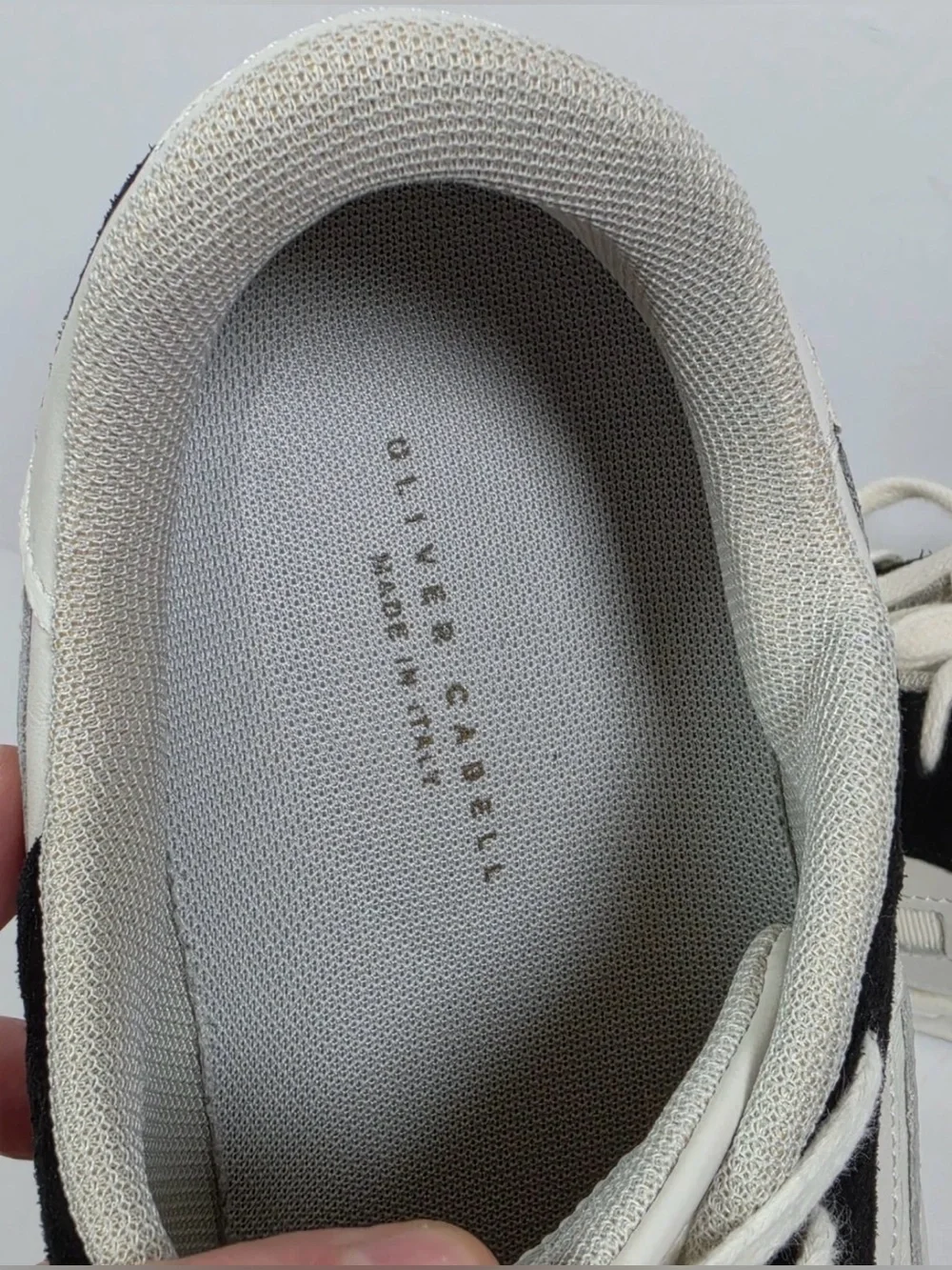 Oliver Cabell Men’s GAT Sneakers White Black Leather Suede Made Italy Size 44 10